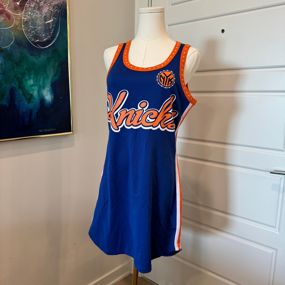 G-III 4Her by Carl Banks New York Knicks Blue Jersey Rhinestone Dress Medium